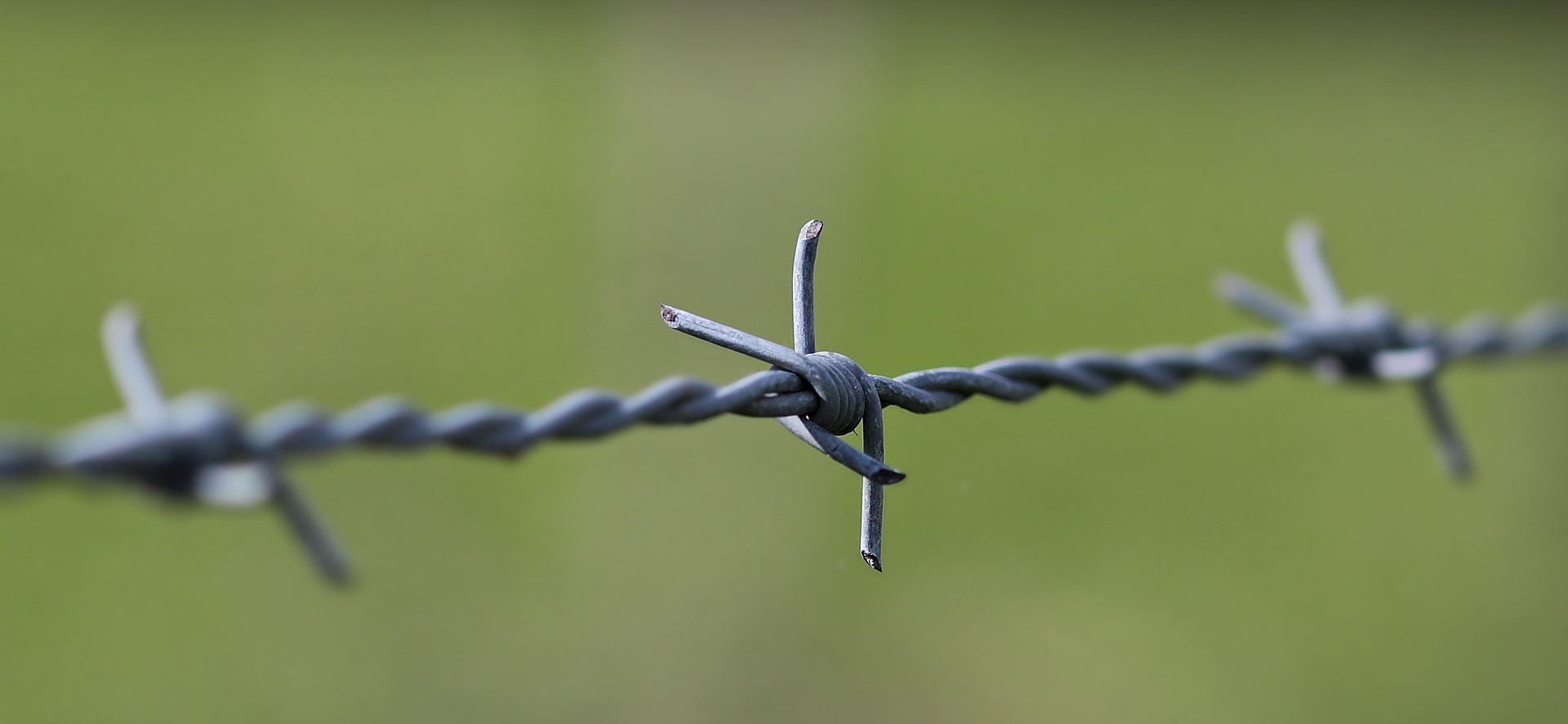 Perimeter protection with barbed wire